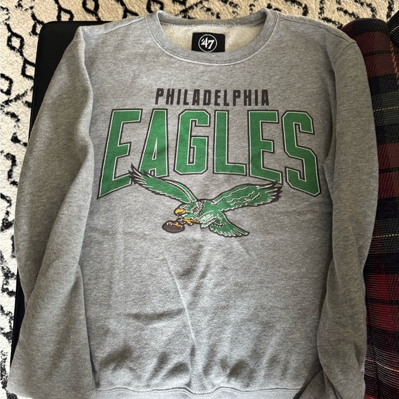 47 Gray Philadelphia Eagles Crew Neck Sweatshirt - Picture 1 of 2